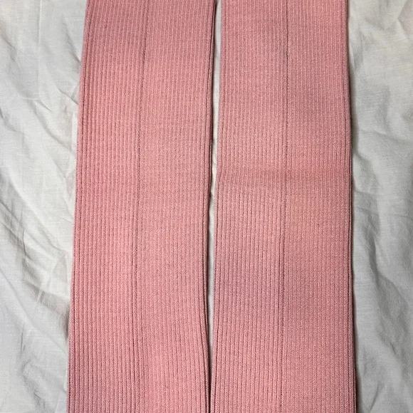 NIB CHANEL 24C Pink Leg Warmers with Black embroidered CHANEL logo NWT Authentic - Picture 8 of 9